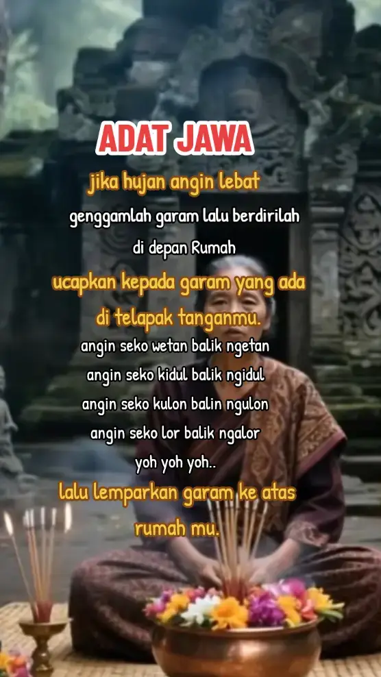 hujan lebat di sertai angin dsngan cara adat jawa..monggo di praktekkan #fypシ゚ #viralvideo #budayajawa #primbonjawa 