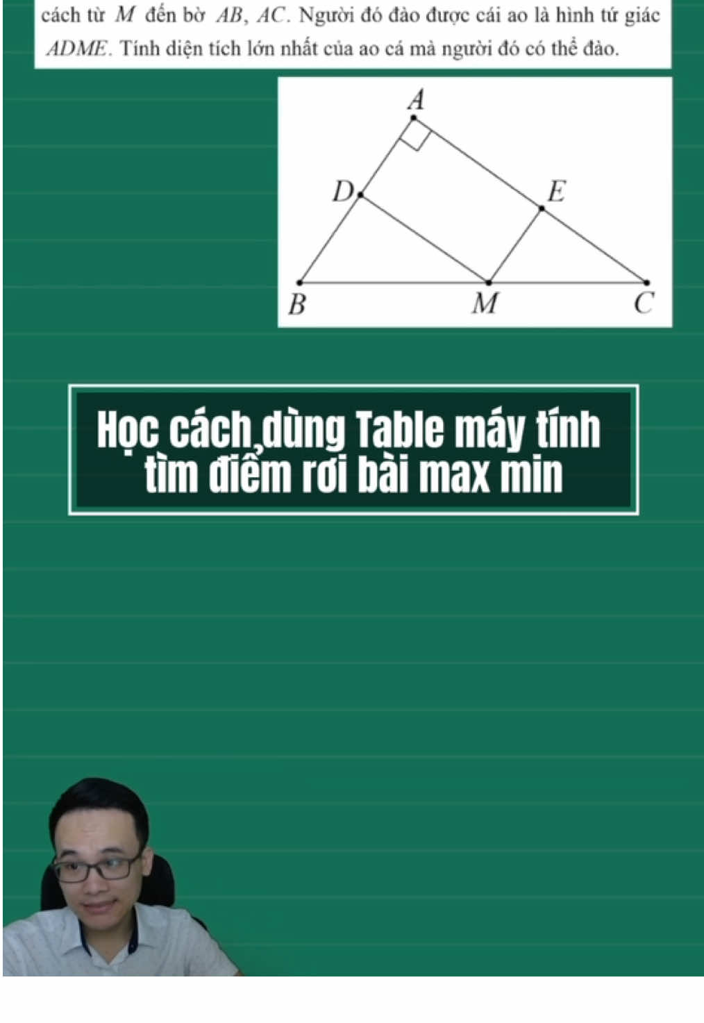 Cách bấm máy tính tìm điểm rơi max min trong cách bài toán thực tế #100deminhhoathivao10 #onthivao10 #50deminhhoathivao10 #tongonnguvan9 