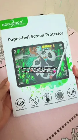 Screen protector feels like paper! The best screen protactor so far 💗 #screenprotector #ipadscreenprotecter #goojoodoq #paperlikescreenprotector #ipad6thgen #fyp 