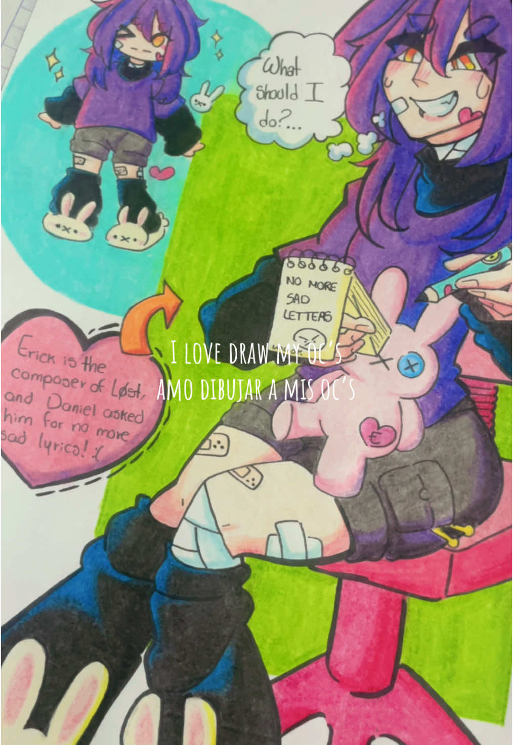 erick is a bunny 💫 #draw #drawing #traditionalart #oc #originalcharacter #werelost #lostinthehell #independentartist #artist #artisttiktok 
