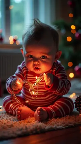 BabyLau heeft last van kerstlampjes #fyp  #nl  #tinyenlau  #aibaby  #ai 