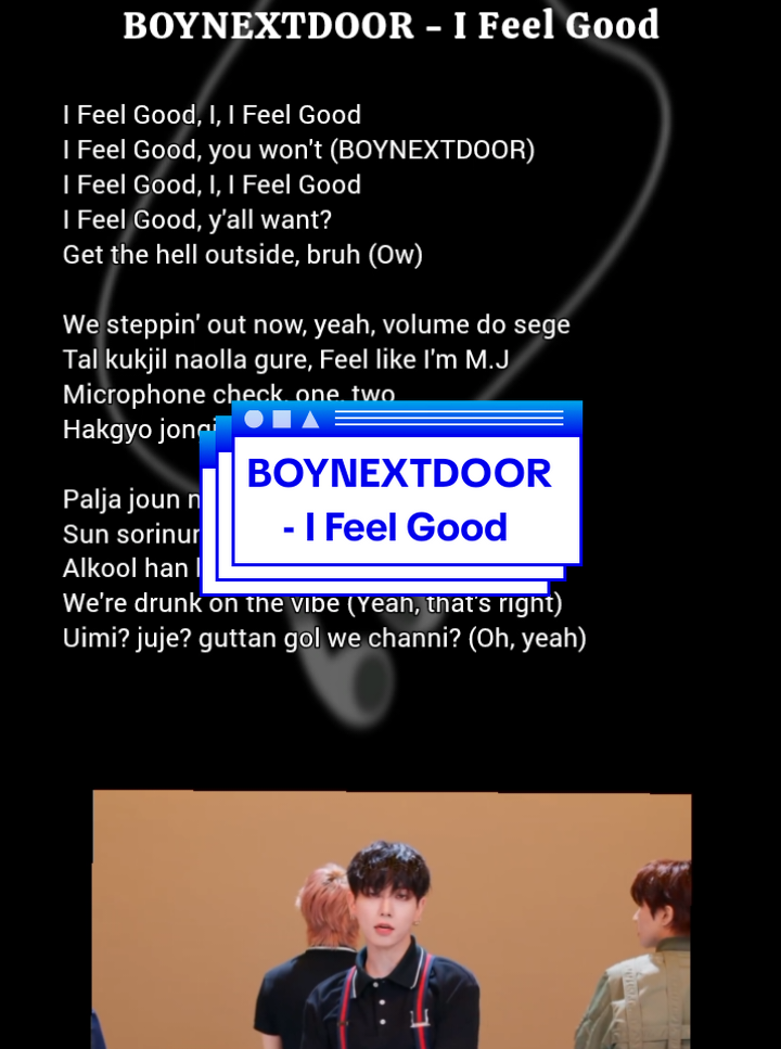 BOYNEXTDOOR - I Feel Good, Lyrics  #easylyrics #lirik #ifeelgood #boynextdoor #onedoor 