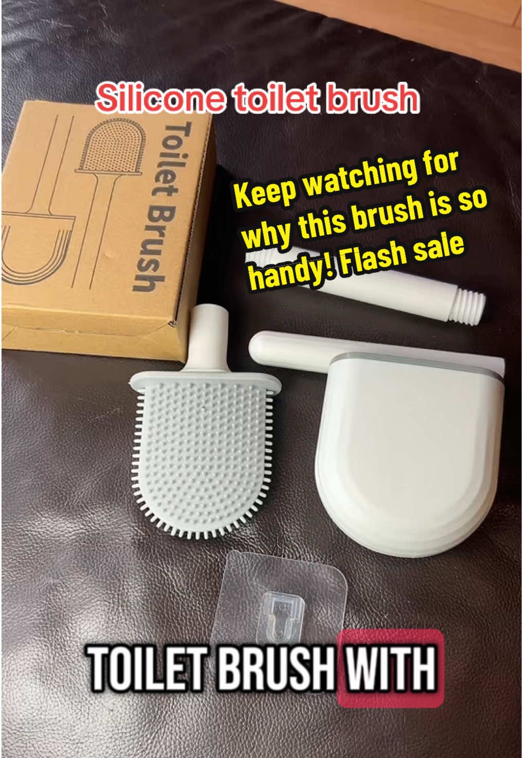 Silicone Toilet brush and holder.  This brush is small and the bendable brush gets into the hard to reach places. This is easy to clean and ideal for compact spaces like a camper with is wall mount. #toiletbrush #siliconetoiletbrush #toiletcleaning #tiktokmademebuyit #spotlight #SummerDeals #dealdrop 