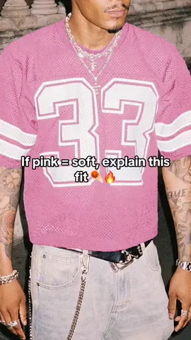 Real ones rock mesh pink like armor. #jersey #meshjersey #oversizedjersey #croppedjersey #cropped #mensfashion 
