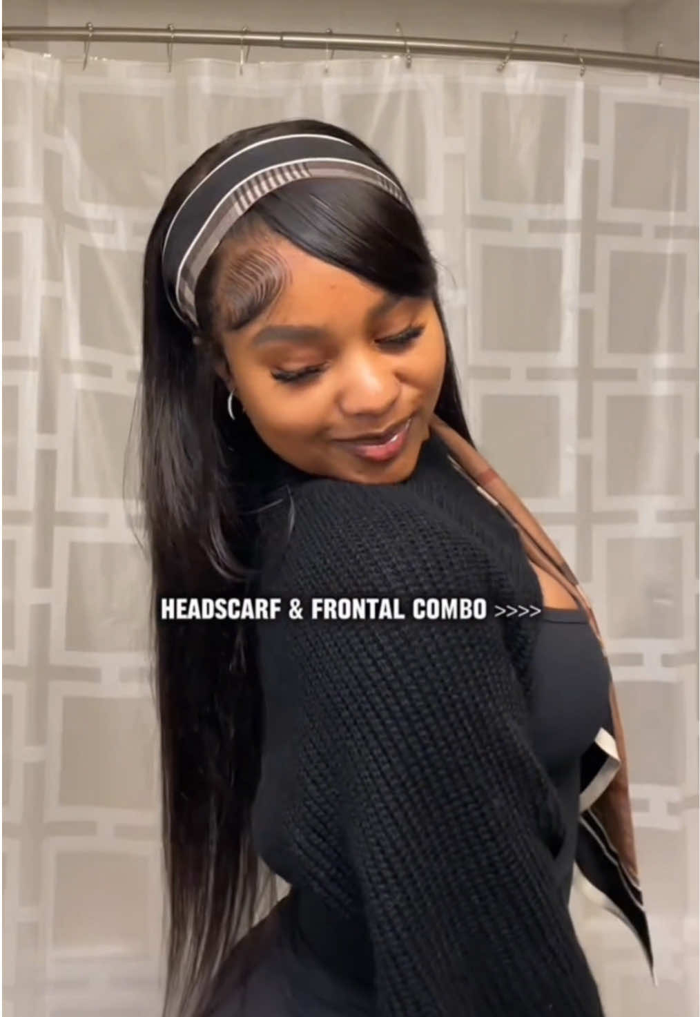Headscarf Style On Frontal Wig #wiginstall #wigstyling #hairtransformation #wigtok #hdlacewig #lacefrontal #headscarf #straighthair #explore #fyp #fypシ  (🎥 thesabrikaoir)