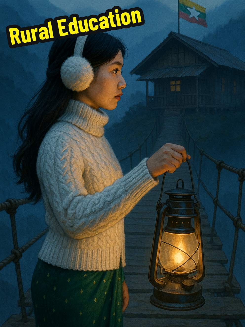 Rural Education  Illustration and animation based on lyrics, generated by AI.