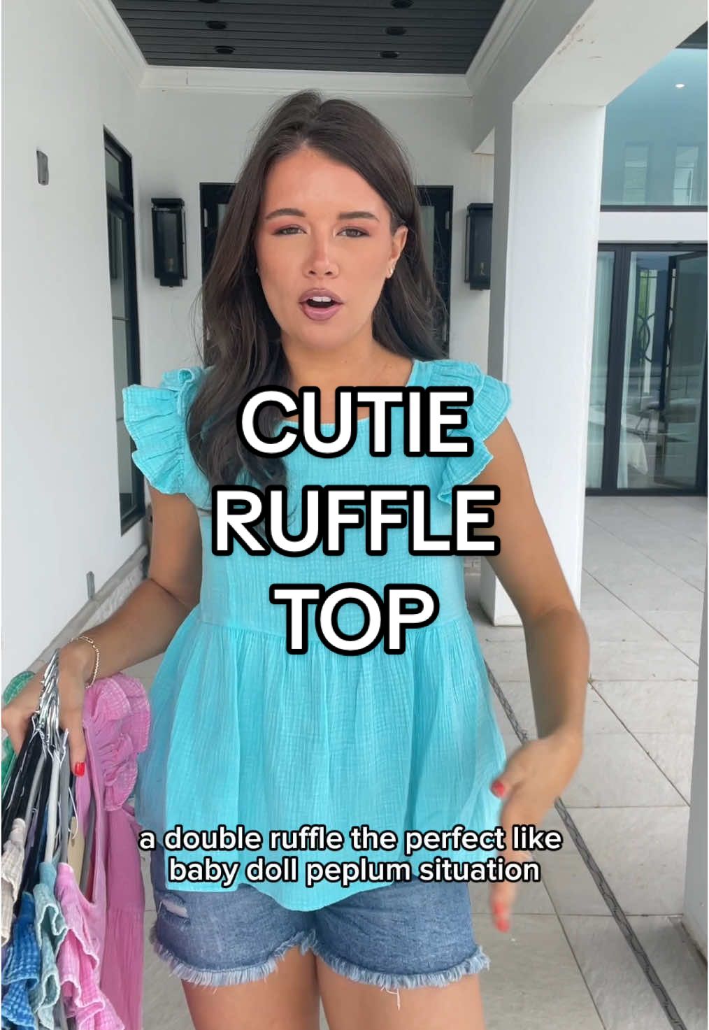 Okay HOW CUTE is this!!!!!! Cutie ruffle gauze top!!!!  