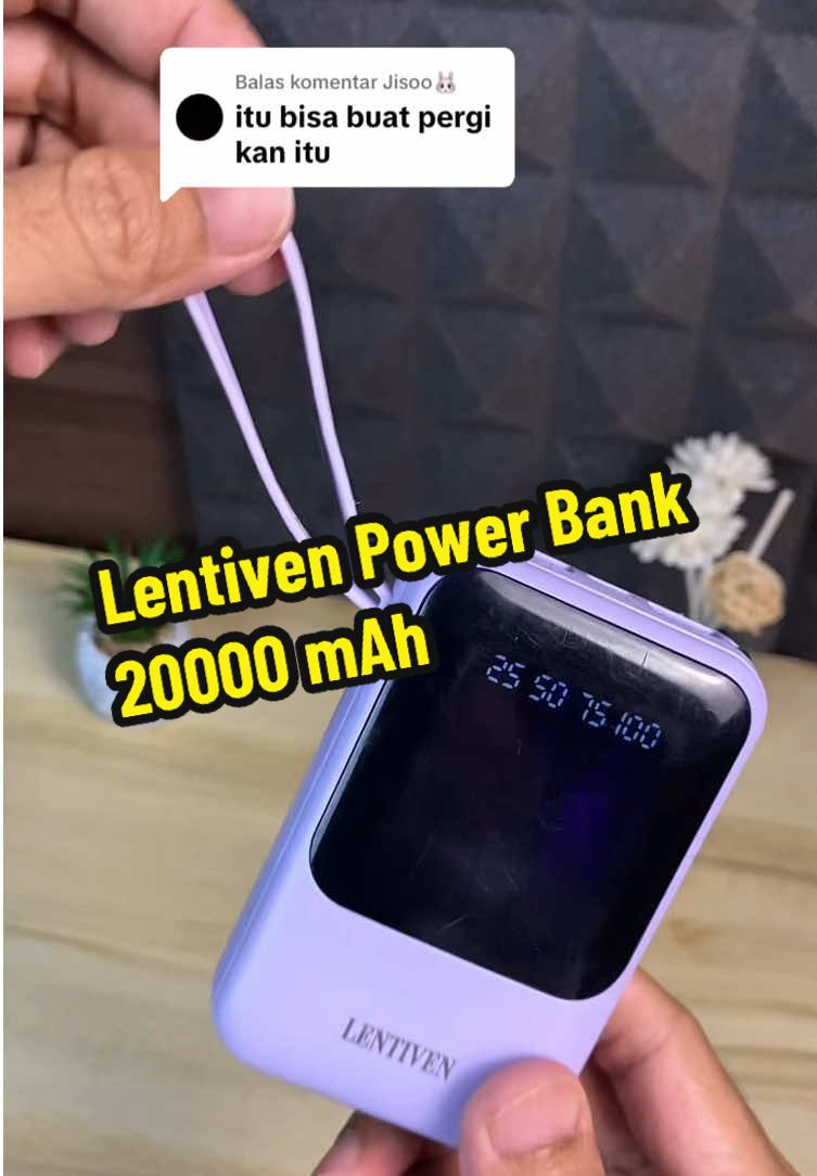 Membalas @Jisoo🐰 Lentiven Power Bank 20000 mah ini cocok banget buat dibawa pergi kemana-mana biar kamu gak panik lagi kalo hp kamu lowbat.  #LentivenPowerBank20000mah #LentivenPowerbank #PowerbankFastCharging #CuanTanpaBatas 