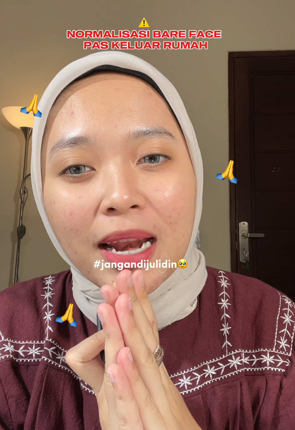 Normalisasi liat cewe no makeup pas ke mall misalnya🥹 apalagi yg kaya aku kulitnya banyak imperfection, jangan di nyinyir in yah😔 kita cm mau ngsh nafas kulit kita kokk #bareface #acneskin #darkspot 