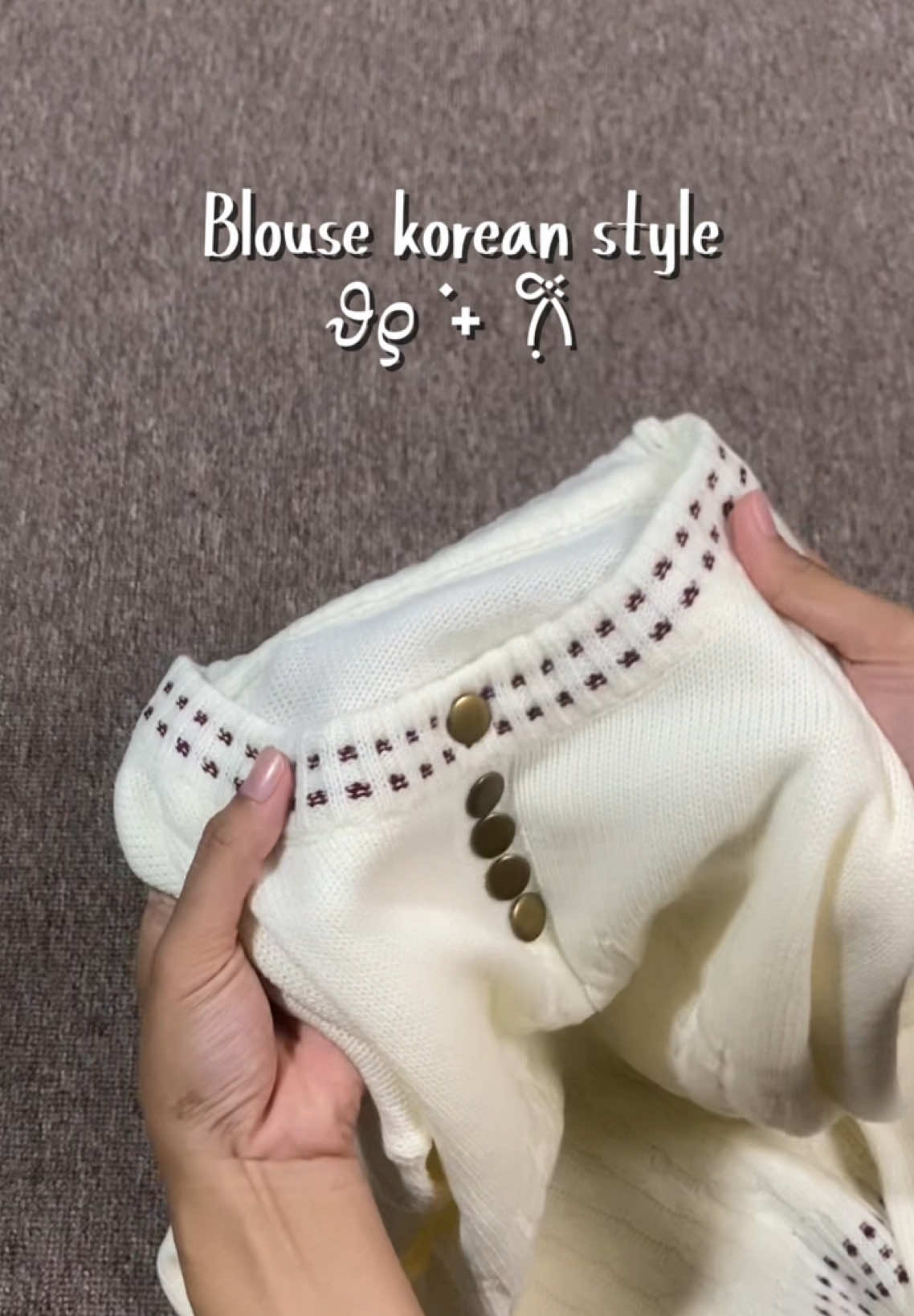 Blouse korean style cute✨💓 #blousewanita #blouserajut #blousecantik #fashiontiktok #fashioninspo #outfitideas #fypage #xybca 