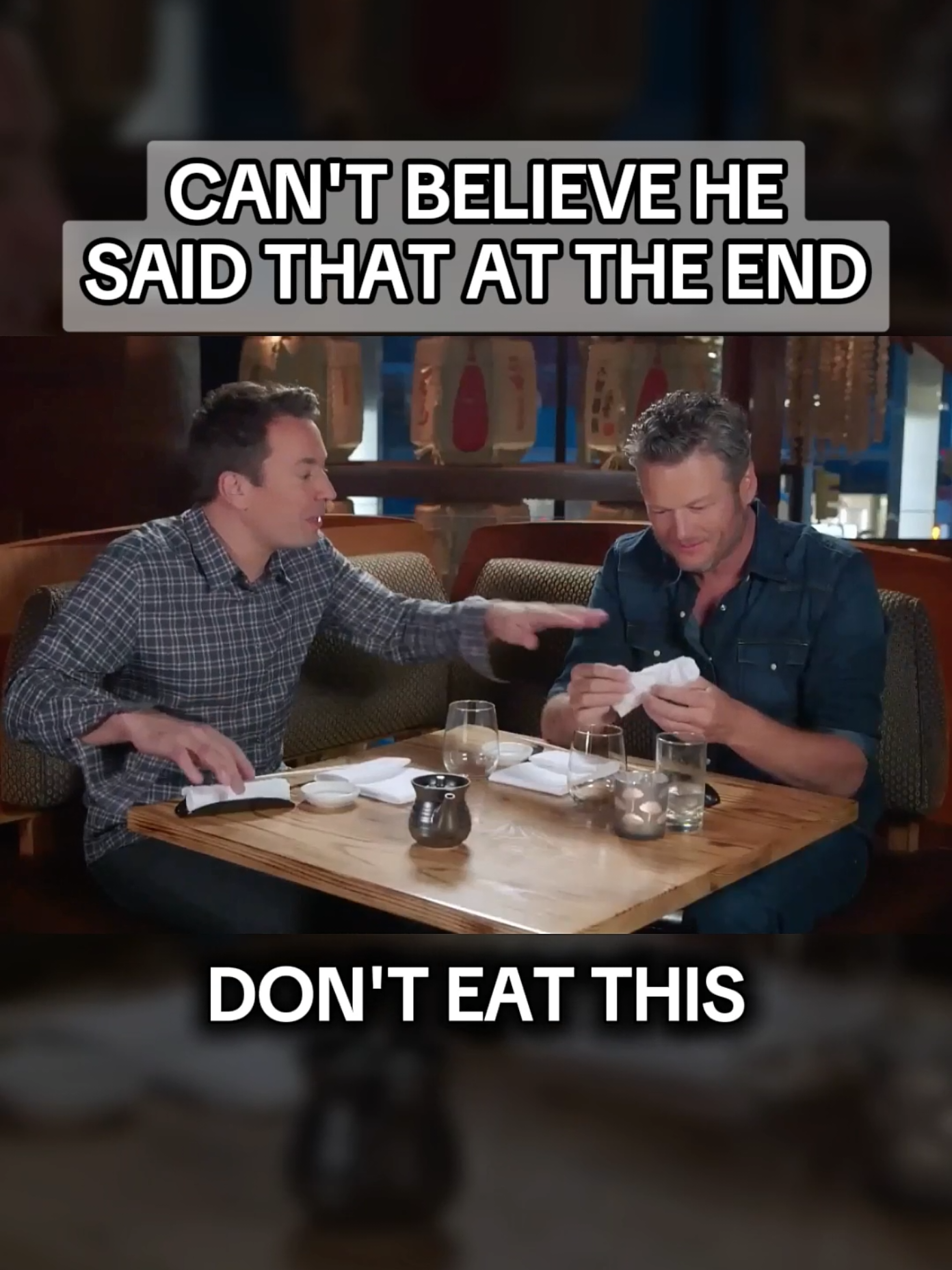 Don't eat this ‼️ Can I get more of the.. what wine?! 🥴 @Blake Shelton @Jimmy Fallon #thetonightshowstarringjimmyfallon #funnytiktok #sushi #sake #firsttimetrying #rawfood #funnymoment 
