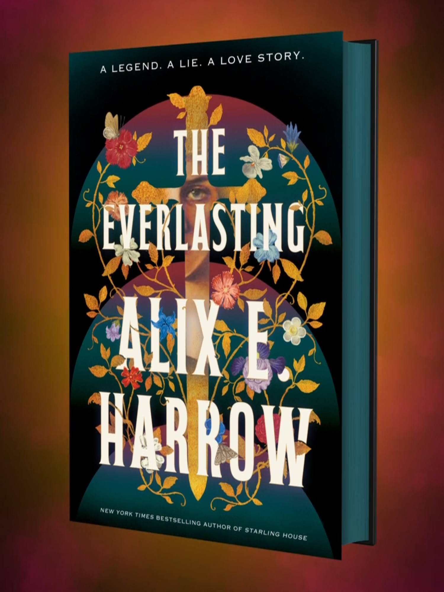 Alix E. Harrow fans, here's your exclusive first look at the cover of her upcoming book, 'The Everlasting'!  The five-time Goodreads Choice Award-nominated author of 'Starling House' is back with a new sweeping, epic tale that weaves through history and time to uncover the greatest legend never told. A legend. A lie. A love story. A moving and genre-defying quest about the lady-knight whose legend built a nation, and the cowardly historian sent back through time to make sure she plays her part–even if it breaks his heart. Available October 28, 2025. Pre-Order your copy today! Cover artist: Sara Wood Cover designer: Shreya Gupta #theeverlasting #alixeharrow #tbr #fantasy#fantasybook #newcover #BookTok#Bookish #Book #read #reader #bookrecs #BookRecommendations #knights #torbooks #torpublishinggroup #tpg#whattoreadnext #tbr [video description: an animated asset of the cover of The Everlasting by Alix E. Harrow. The floral elements of the cover move in the background, text reads: from New York Times bestselling author Alix E. Harrow. The cover moves to reveal a full image of floral and vine elements. Text reads: A legend. A lie. A love story. A golden sword with the reflection of a knight’s face appears followed by the book’s title and the author’s name. The image becomes a 3D mock up of the hardcover, showing off dark teal sprayed edges. Across the top are the words: coming October 28, 2025. At the bottom is the Tor Logo.]
