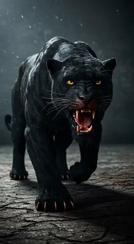 Live Wallpaper: Pantera Negra Colossal na Atmosfera de Horror Greg Nicotero Imagine uma pantera negra colossal, surreal e robusta, rosnando ferozmente com presas enormes manchadas de sangue e garras poderosas cravadas no chão rachado. Seu pelo negro e lustroso brilha sob uma iluminação dura e sombria que destaca cada músculo e tendão tensionado, evocando um poder primal bruto. A pantera avança com uma presença imponente e implacável, mesclando texturas hiper-realistas e detalhes viscerais. A cena captura uma atmosfera cinematográfica escura e de horror, imbuída da maestria em efeitos práticos e da estética crua e detalhada que são a marca registrada do lendário Greg Nicotero, conhecido por seu trabalho em The Walking Dead e por revolucionar os efeitos especiais no gênero horror. #PanteraNegra #HorrorPrático #EstéticaGregNicotero #PixVerse #LiveWallpaper