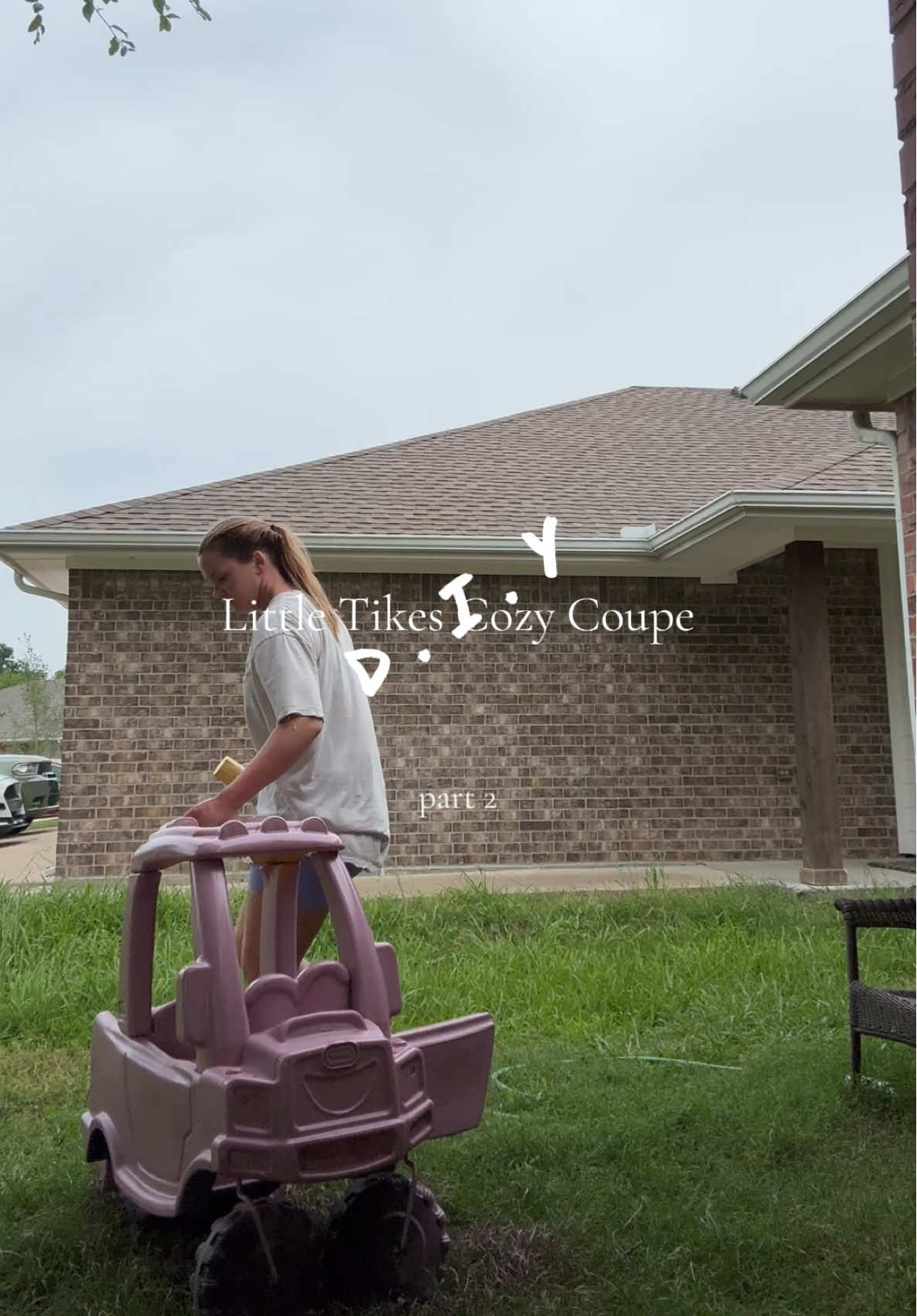 Part 2🎨🚗  are we still getting ice cream truck vibes orrrr??? #DIY #cozycoupe #outsideactivitiesforkids #doityourself #sahm 