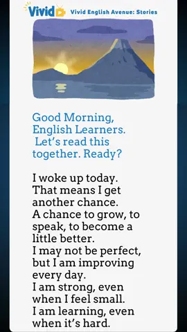 Morning Affirmation Vivid English Avenue: Stories  Improve listening, reading and speaking skills Learn English Through Stories . #learnenglish #englishlearning #englishforbeginners #englishpractice #englishteacher #englishlesson #speakenglish #englishclass #englishvocabulary #englishgrammar #englishstory #shortenglishstory #oneminutestory #storyinenglish #englishstoriesforbeginners #easystory #simpleenglishstory #englishreading #storytime #englishspeakingpractice #foryou #fyp #viral #foryoupage #trending