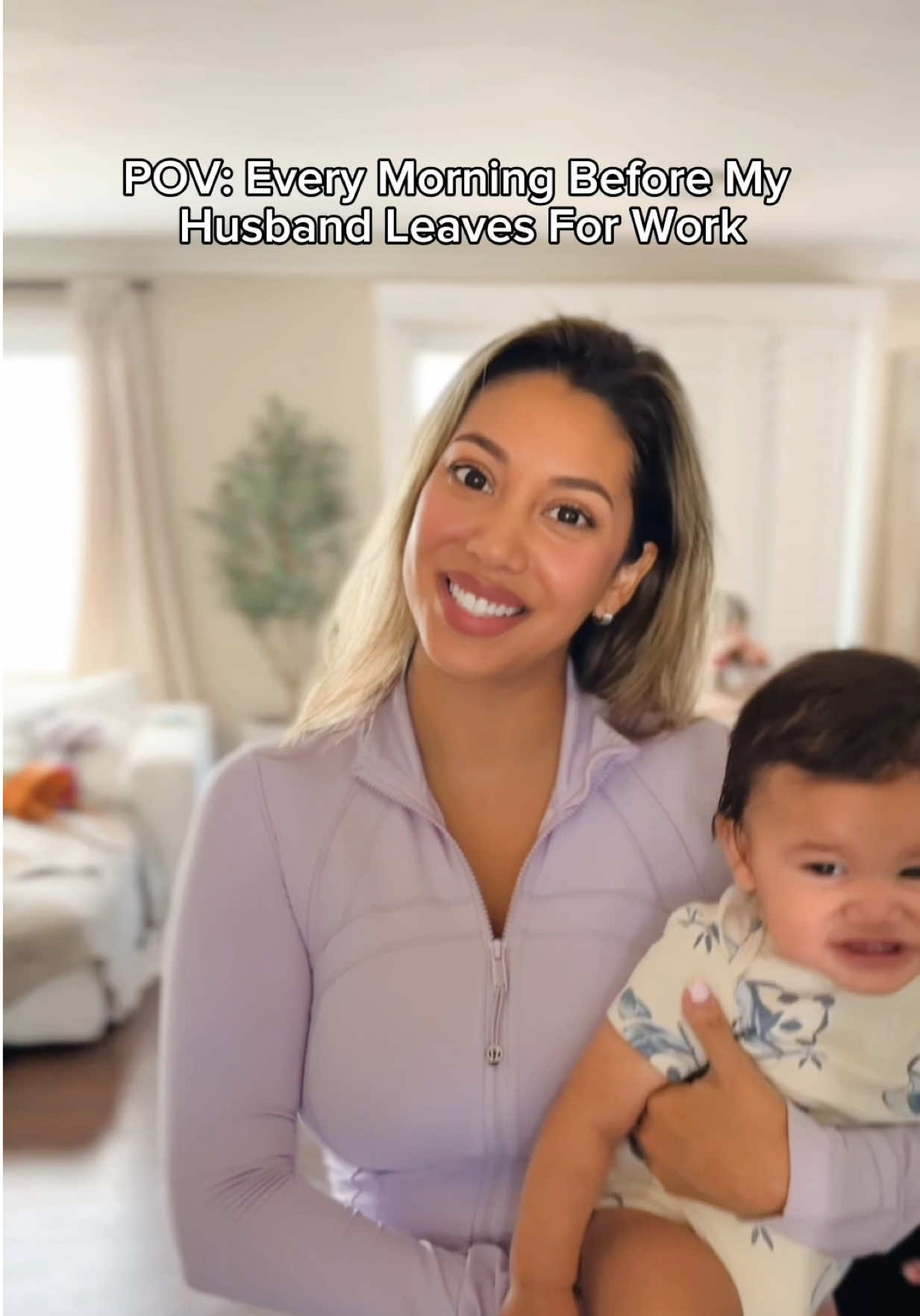 The daily battle 😂 #couplecomedy #couplevideos #momlife #husbandandwife 