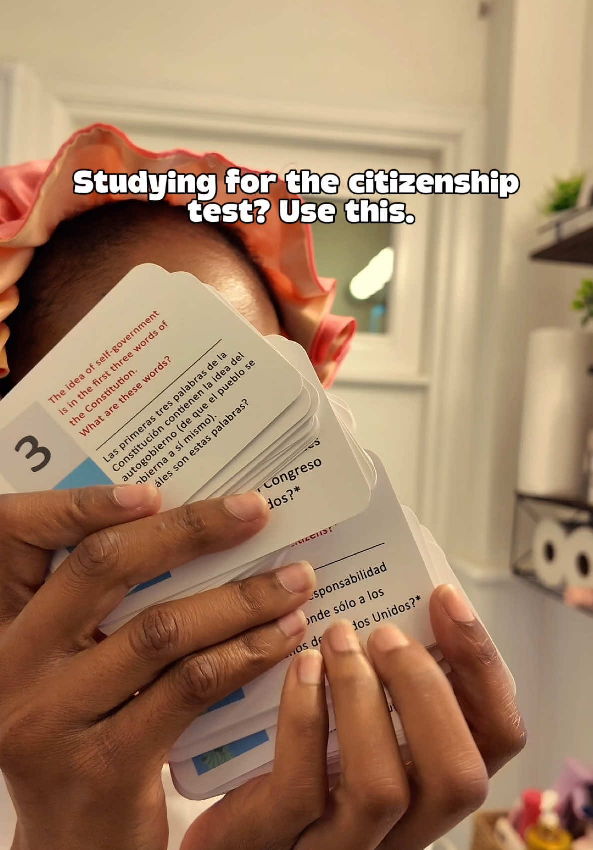 These flashcards break down the U.S. citizenship exam into simple, bite-sized questions — in both English and Spanish 💪 Send to someone who is preparing to take the US citizenship test #CitizenshipTestPrep #USCISFlashcards #StudyWithMe #TikTokShopEducation #ImmigrationJourney #USCISHelp #PassTheTest #tiktokmademebuyit #flashcards #fyp #creatorsearchinsights #viral #teamwork #tiktokmademebuylt 