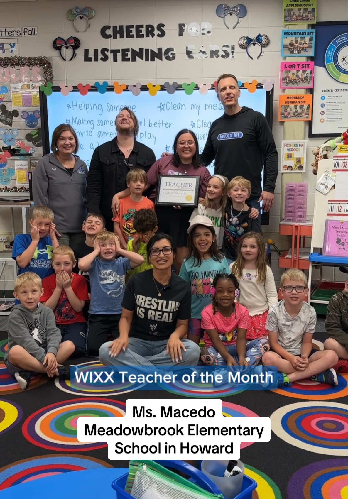 Congrats Ms. Macedo, 1st Grade teacher at Meadowbrook Elementary in Howard, our WIXX & @Marian University Wisconsin Teacher of the Month! 🍎 Here’s the entry we got from Michelle K.: “We love Ms. Macedo (first grade teacher)! She has the biggest heart and goes above and beyond in everything she does! She not only cares about her students, including past students, but their entire family as well! You can tell she absolutely loves her job and her students and puts her whole heart into teaching! She supports her students both inside the classroom and out. She’ll attend the children’s extra curricular activities like sporting events (even in the summer, and we’ll after they’re no longer her students!) She also comes to the school music concerts to help out and watch the kids sing. She volunteers at various school events and is secretary of our school’s PTO. She sends a video of her reading a story to the kids every day of winter break to stay connected to them. She made her students winter hats this year (for the second year in a row- and made the news for it!). It’s such a practical gift they can treasure and use for years! These are only a few examples of how involved and amazing Ms. Macedo is! Majirela is truly one of a kind and we are so blessed to know her!” Ms. Macedo also receieved 3 higher education credits toward a class at Marian University & a weekend car rental from @kolossotoyota in Appleton! 🧑‍🏫: Nominate a teacher that goes above and beyond by texting TEACHER to 31011 . . . #teacherappreciation #teachersrock #teacherslife🍎 #wisconsin #northeastwisconsin #wixx #greenbay #howardwi #teacherofthemonth #CapCut 