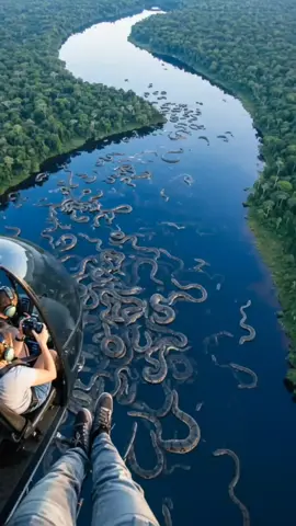 Amazon River Overrun by Giant Snakes #AnacondaAttack   #AmazonRiver   #HelicopterView   #WildlifeDocumentary   #GiantSnakes   #UnbelievableFootage   #AerialPhotography   #NatureFromAbove   #SnakeInfestation   #ViralVideo   #ShockingNature   #SnakeStorm   #AmazonWildlife   #RealFootage   #ExploringTheAmazon 