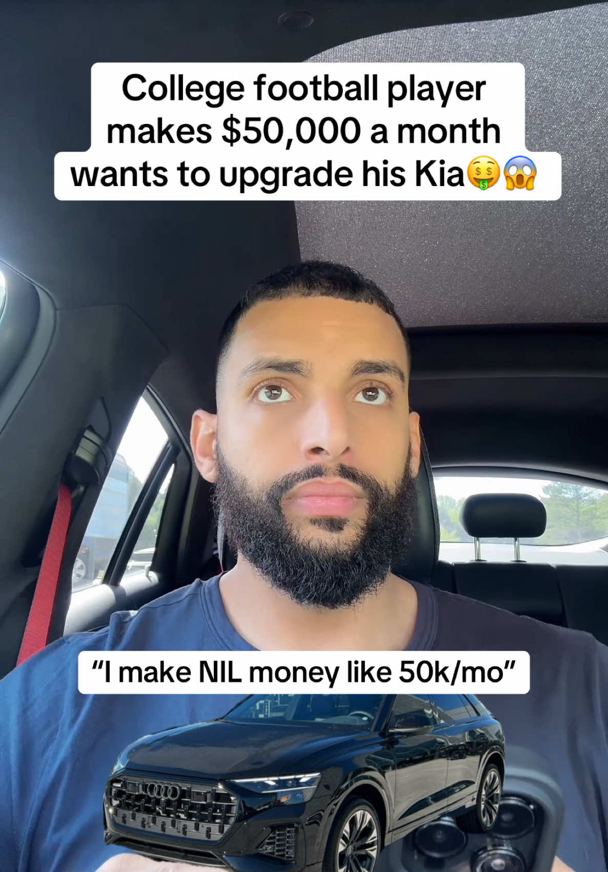 College football player in Florida wants to upgrade his Kia but wants to get advice about luxury cars. #cars #cardealer #kia #audi #fyp #carsales #credit #football #nfl #luxurycars #carfinance #carshopping #dealership #dealershiptiktok 