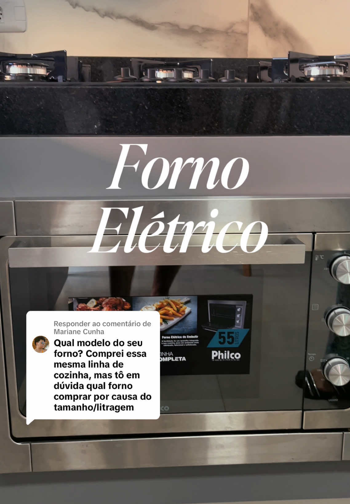 Respondendo a @Mariane Cunha Meu forno elétrico de embutir da Philco 55L #cozinhamodulada #fornoeletrico #cozinhaplanejada 