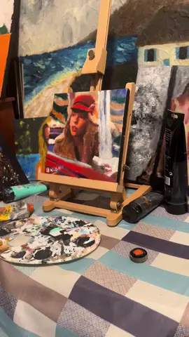 Painting her was RED #taylorswift #torturedpoetsdepartment #red #redtaylorsversion #stateofgrace #weareneverevergettingbacktogether #art #paintings #sabrinacarpenter #gracieabrams 
