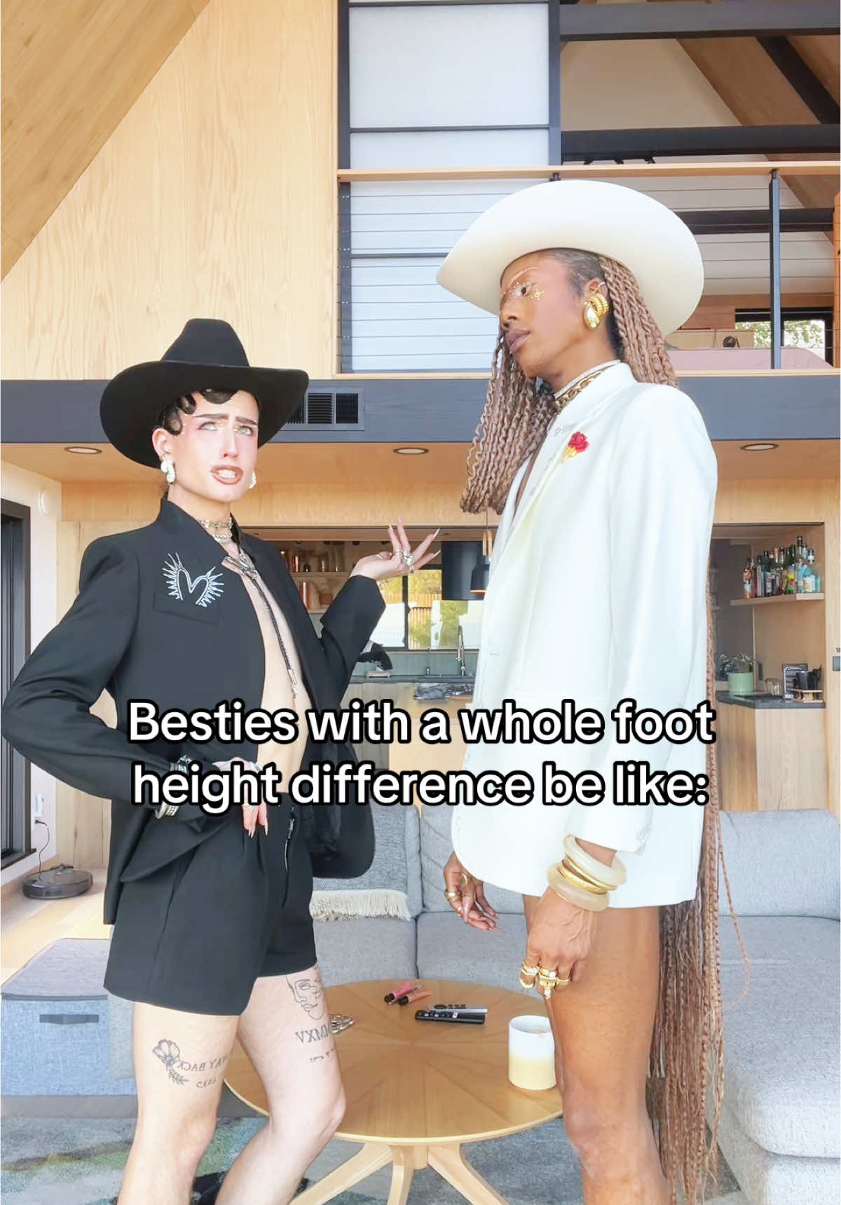 Short & Tall Besties 🤞🏻🤞🏿✨ #short #tall #besties #duo #heightdifference 