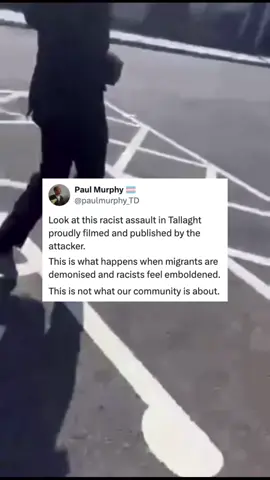 This is shocking. This is not what our community is about. This is what happens when migrants are demonised and racists feel emboldened. We need to reject this and the hateful rhetoric that leads to it. We need a movement to push back against this government and the hate and lies that are spread by those trying to redirect anger onto migrants and asylum seekers. We can't let this continue. #Tallaght #NoToHate #RejectTheFarRight