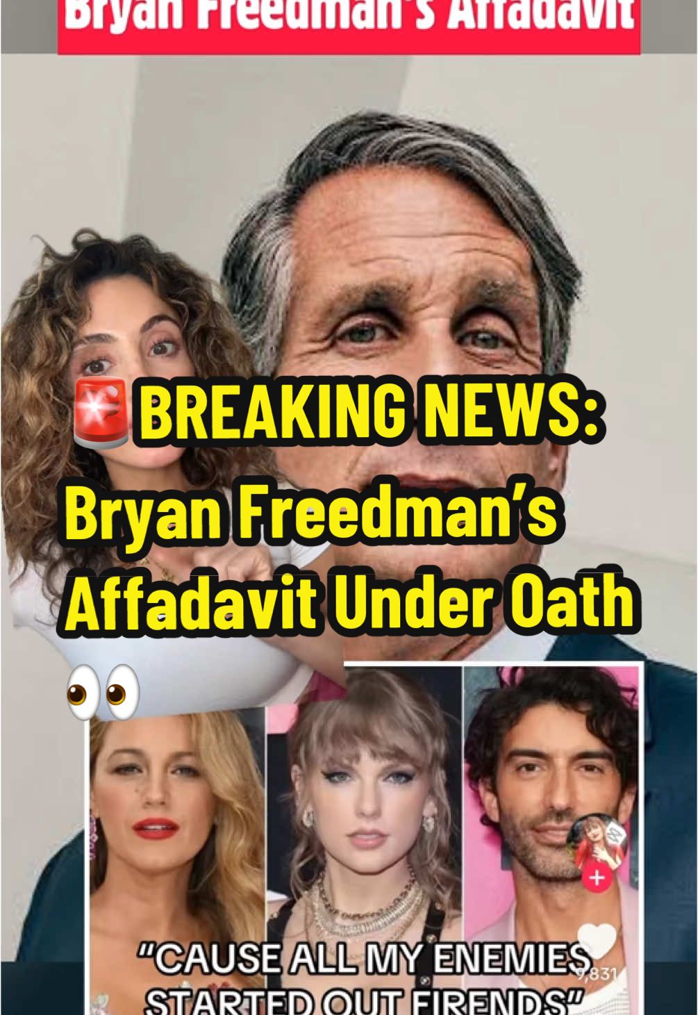 🚨BREAKING NEWS: Bryan Freedman Affadavit Under Oath Confirms that Taylor’s Team Provided them with Info‼️#bryanfreedman ##taylorswift#blakelively #justinbaldoni #itendswithus #drama ##breakingnews #celebritynews#greenscreen 