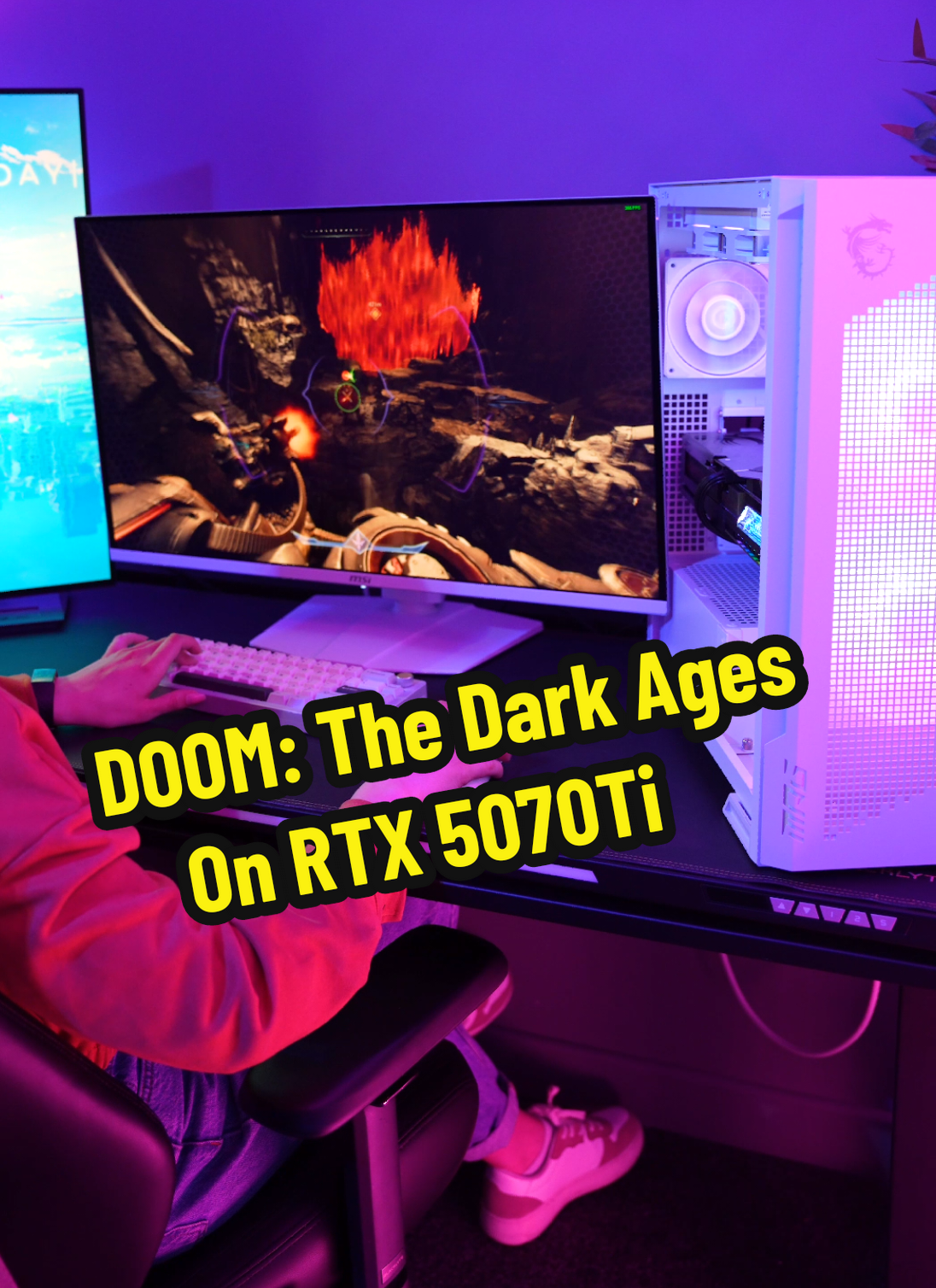 Doom: The Dark Ages On MSI RTX 5070Ti 😎 https://msi.gm/DOOMTheDarkAges @Nvidia UK @MSI UK  MSI RTX 5070Ti Vanguard 16GB GPU MSI MAG B850 Tomahawk Max Motherboard Ryzen 7 7700X CPU 32GB DDR5 RAM MSI MAG Coreliquid A13 240 AIO MSI Velox 300R Airflow PZ PC Case MSI A850GLS PCIE5 PSU #rtx5070ti #nvidia #rtx50 #nvidia5000 #pcgaming  #doomthedarkages #keymailer 