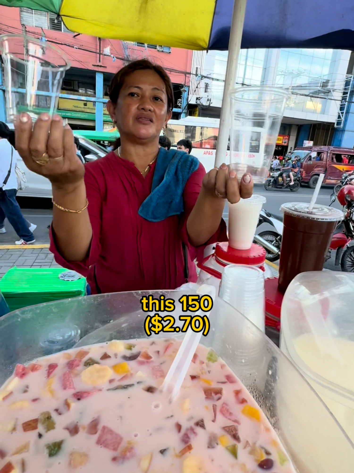 $1.80 cereal juice 🍎 #streetfood #food #usa #foodreview