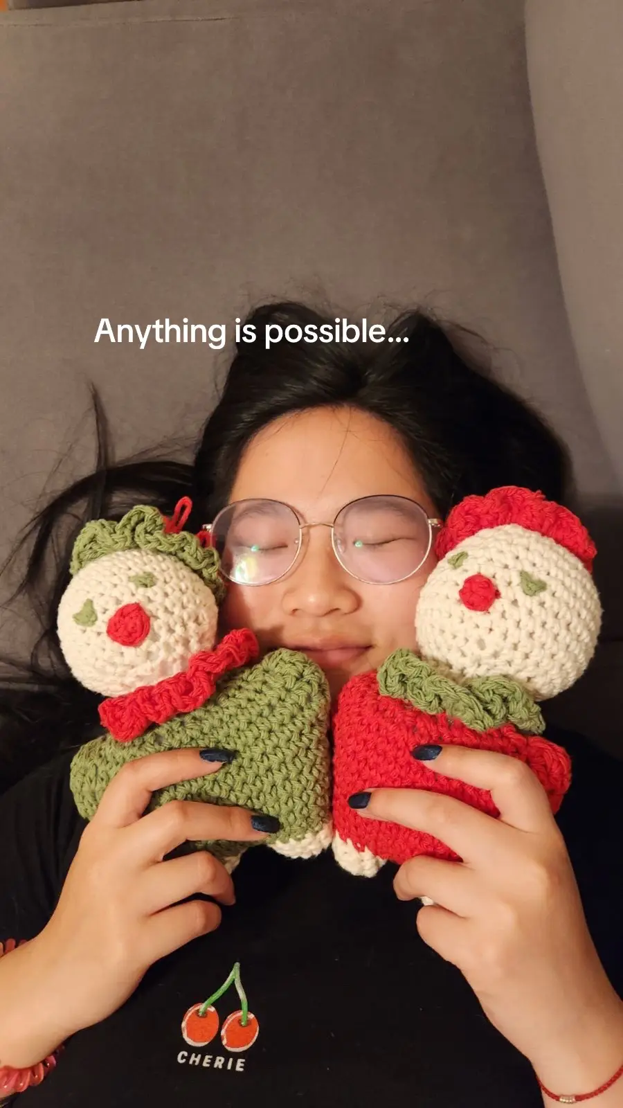 I went from being so so so proud of freehanding these plushies to making my own skirt with no pattern!! It’s been so fun learning and creating 💕✨ #crochetersoftiktok #crochettiktok #crochetjourney #crochetinspo #amigurumi #crochetwearables #crochetmotivation #fypツ 