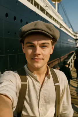 TitAInic Selfie 📸🚢 Sígueme para ayudarme a volver a esos 70k seguidores y luchar por los 100k 🥹 Hoy te traigo una versión distinta de la película de Titanic 😅 ¿Quieres saber cómo hacer estos vídeos de IA modo selfie? Aquí te dejo un pequeño resumen: 1. Imágenes creadas en Sora (ChatGPT) 2. Imágenes mejoradas con Magnific AI desde @Freepik  3. Vídeos creados con @Kling AI 2.0  #inteligenciaartificial #ia #aiart #klingai #titanic #dicaprio 