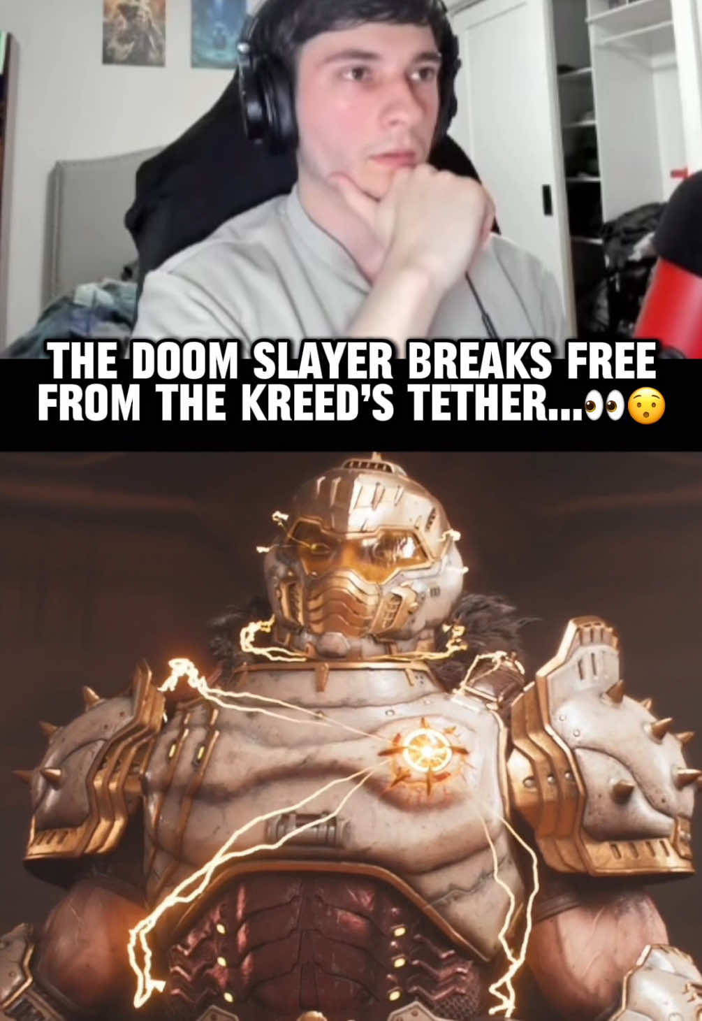 The doom slayer is kept tethered by the kreed and they manipulate his mind but he broke free👀 #doom #doomthedarkages #doomslayer #doomguy #fyp #gaming 
