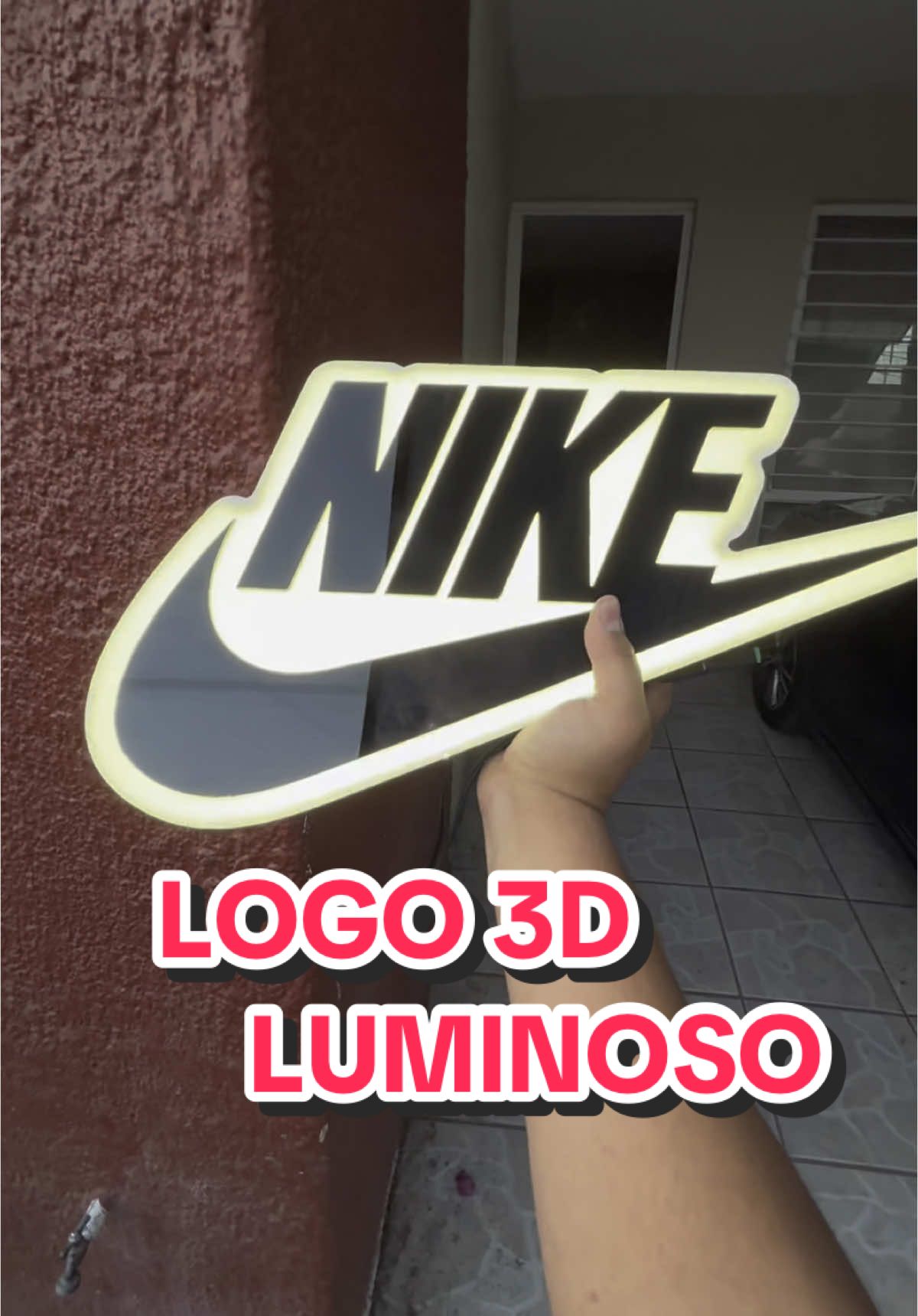Increíble logo Nike Luminoso 3D ⚡️ #nike #luminoso #logo #logos3d #logosluminosos 