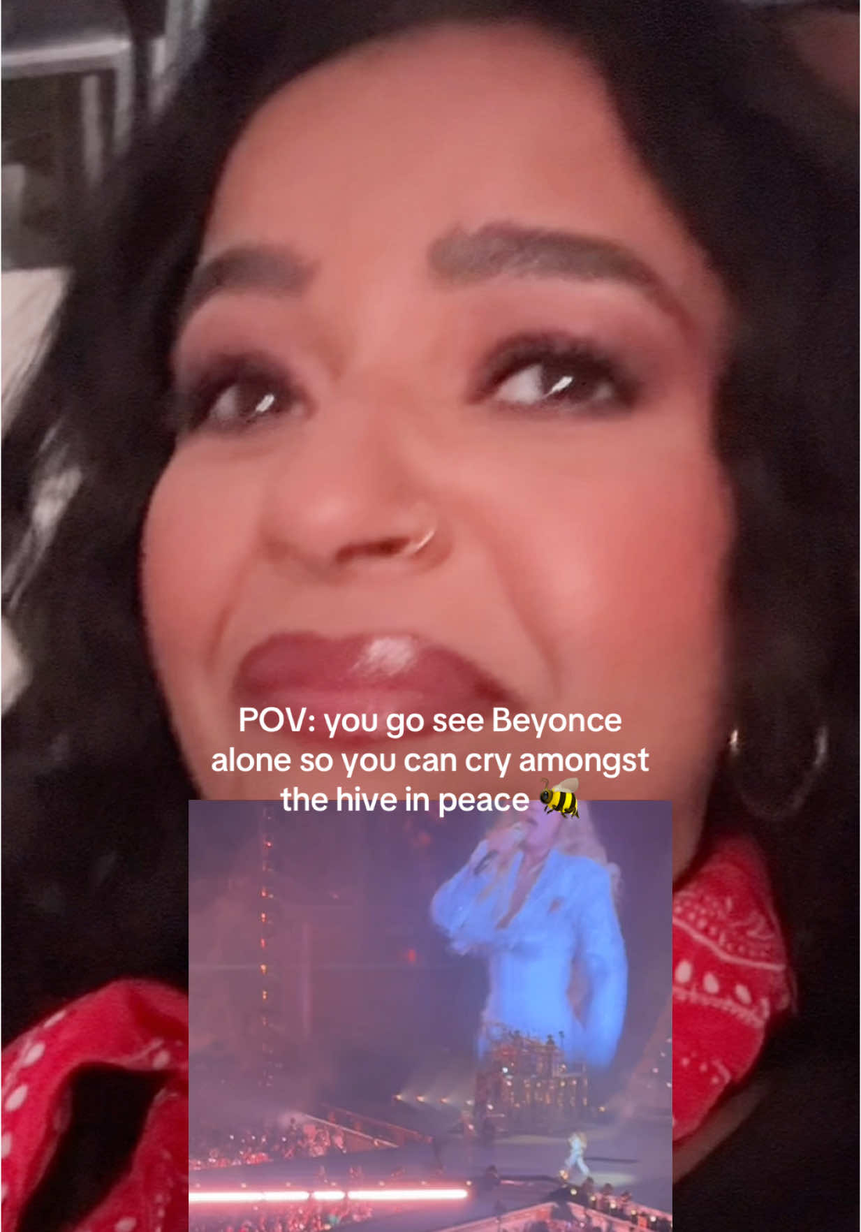 If you’re thinking about going to see #cowboycarter but you don’t  have anyone to go with I can assure you, you do not need anyone! Just go!!!!!   And of course I’m wearing @rokaelbeauty lip crème in chosen! @Parkwood Entertainment  #cowboycarterworldtour #beyonce #beyonceconcert #beyoncecowboycarter #thehive #thebeyhive #parkwoodentertainment #parkwood 