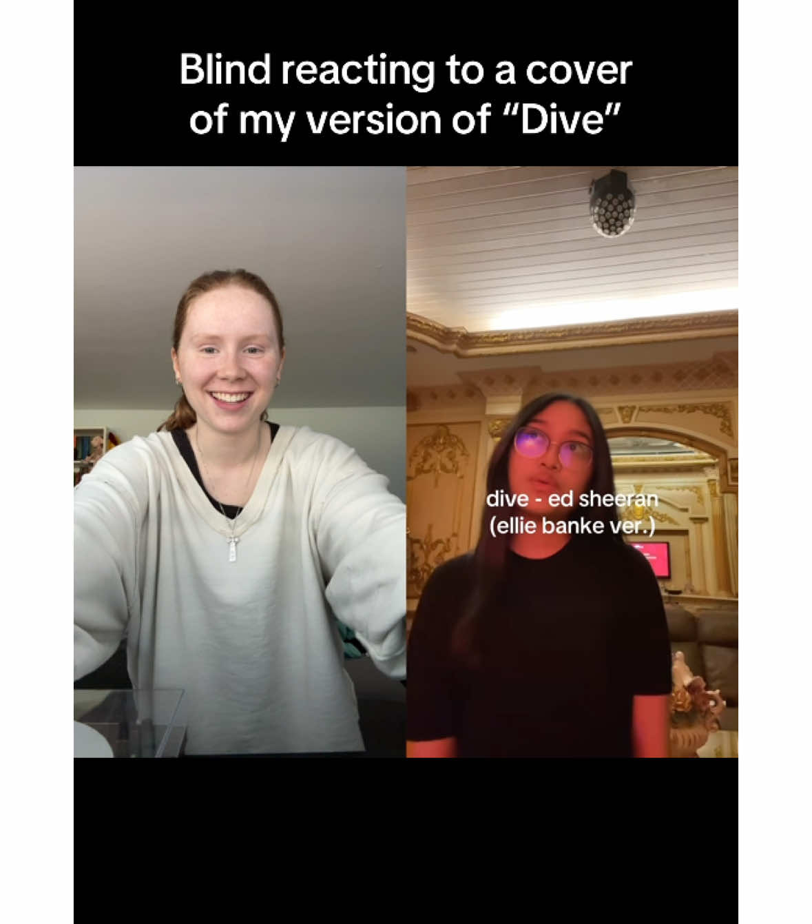 #duet with @odrinn #dive I ran to do a blind reaction of this after hearing the first phrase. Girl you are AMAAAAZING!! And I’m absolutely honored that you sang my version of “Dive.” 🤭 💞