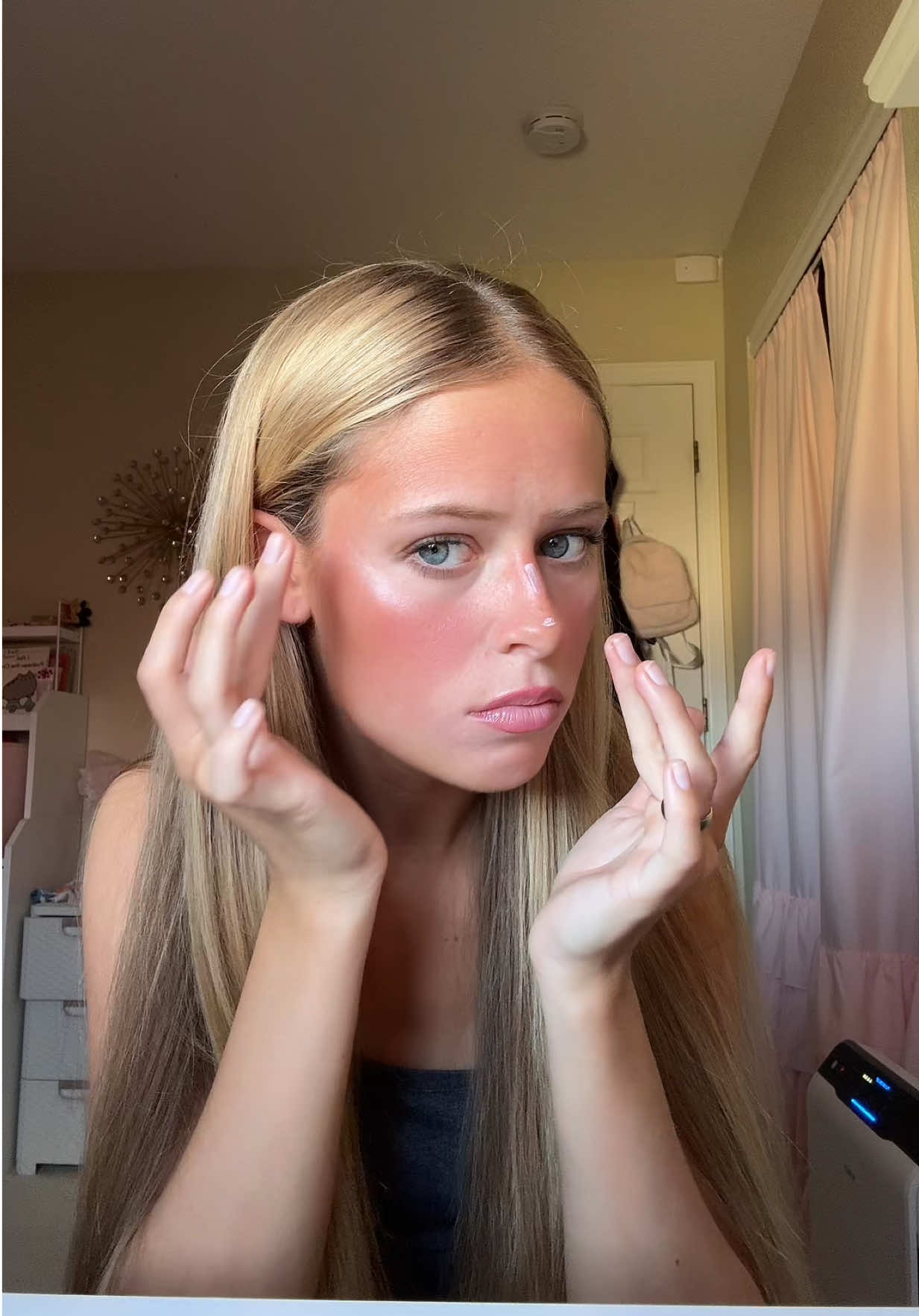 very unprofesh. makeup is like finger paint 🎨 #grwm #longblondehair #grwmhair #naturalblonde #viralvideo #trendingsound #fyp #straighthair #grwmmakeup #naturalmakeup @Benefit Cosmetics @revlon @Anastasia Beverly Hills 