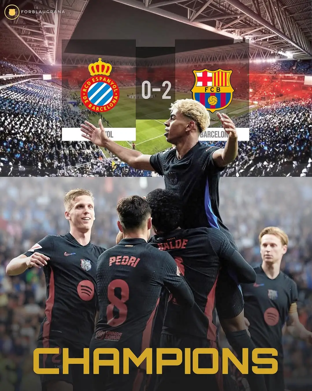 رسميا برشلونه بطل الليغا#برشلوني_للأبد❤️💙 #الحمدلله_دائماً_وابداً #fcbarcelona 