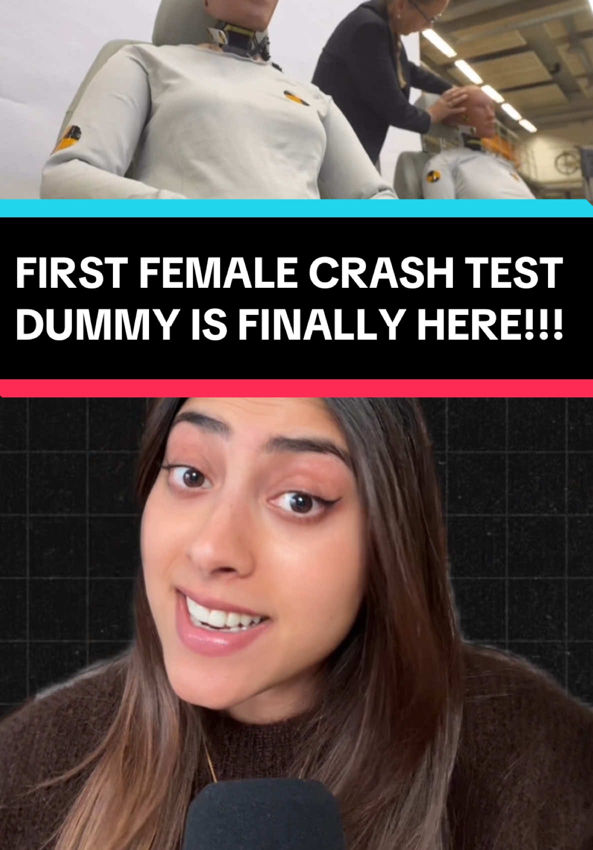 I can’t believe this took so long, but better late than never?? 😭 The first ever FEMALE crash test dummy 🙏🏽🥹 Thank you Astrid Linder  #DidYouKnow #mindblown #carcrash #carsafety #womenshealth 