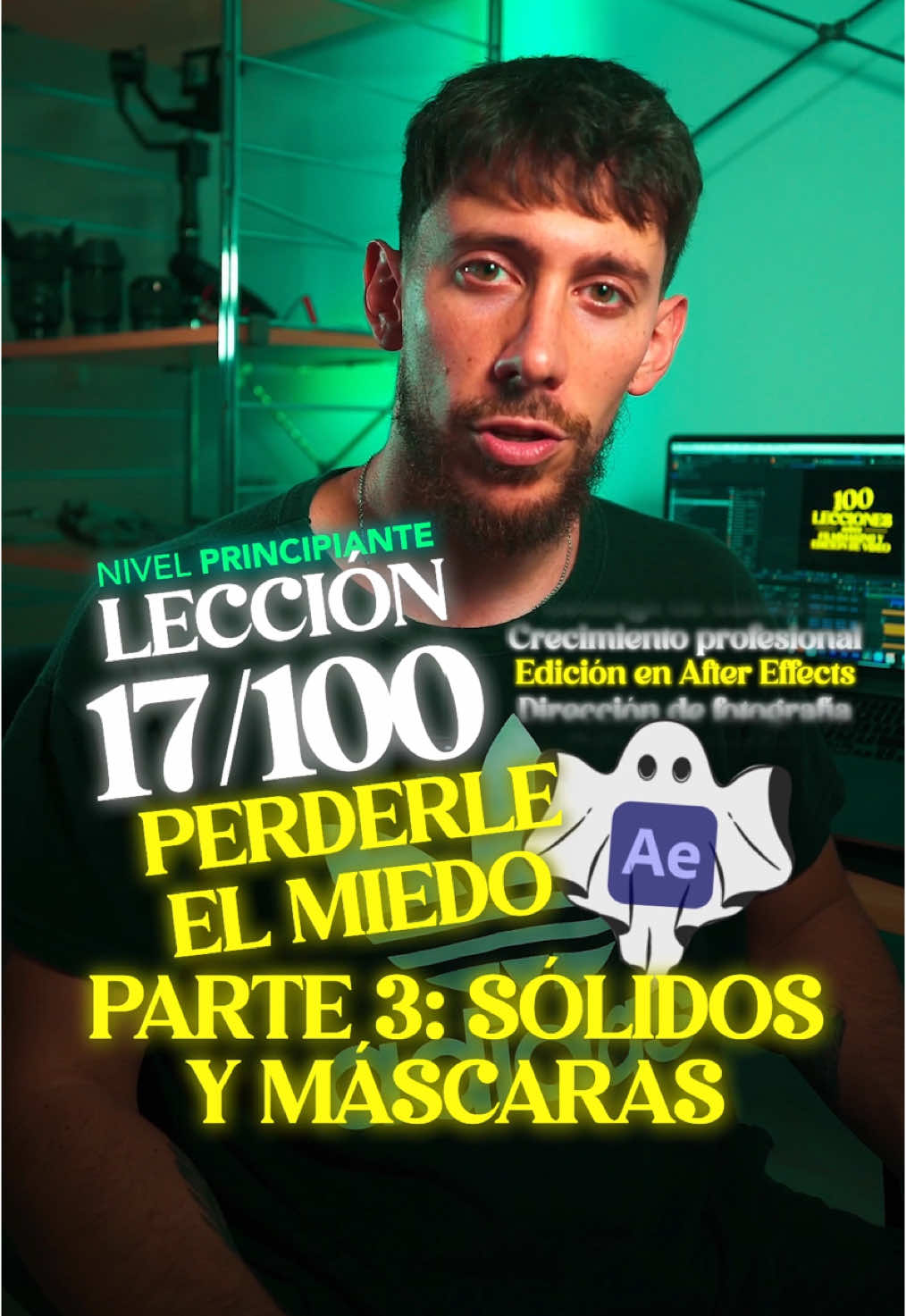 LECCIÓN #17 de las #100LeccionesFilmmaking ✍️ Perderle el miedo a After Effects #3: SÓLIDOS y MÁSCARAS 🚦 Nivel PRINCIPIANTE 🟢 🖥️ Edición en After Effects #ediciondevideo #aftereffects #motiongraphics