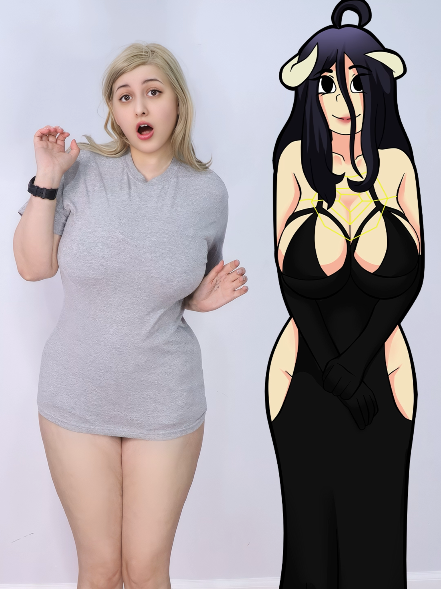 ALBEDO 2D VS 3D 😈 #COSPLAY #JocyCosplay
