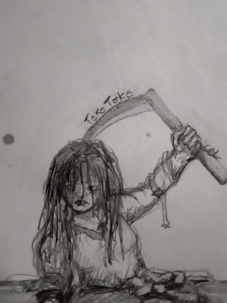 Teke Teke x  #japaneseurbanlegend #horrordrawing #horrortok #drawings #draw #art #sketchbook #sketch 