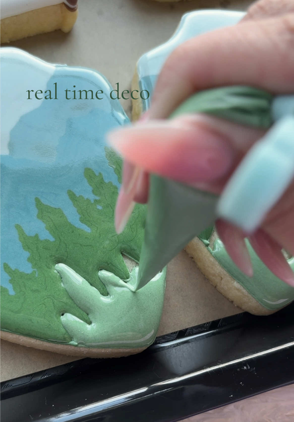 🌲⛰️ #kianadecorates #decoratedsugarcookies #bakersoftiktok #cookies #royalicing #royalicingcookies #decoratedcookies #sugarcookiesdecorating #decoratingsugarcookies #cookiedecorating #cookiesoftiktok #dessert #satisfying #cookieart #cookieartist #oddlysatisfying #sweetandsavorykaty 