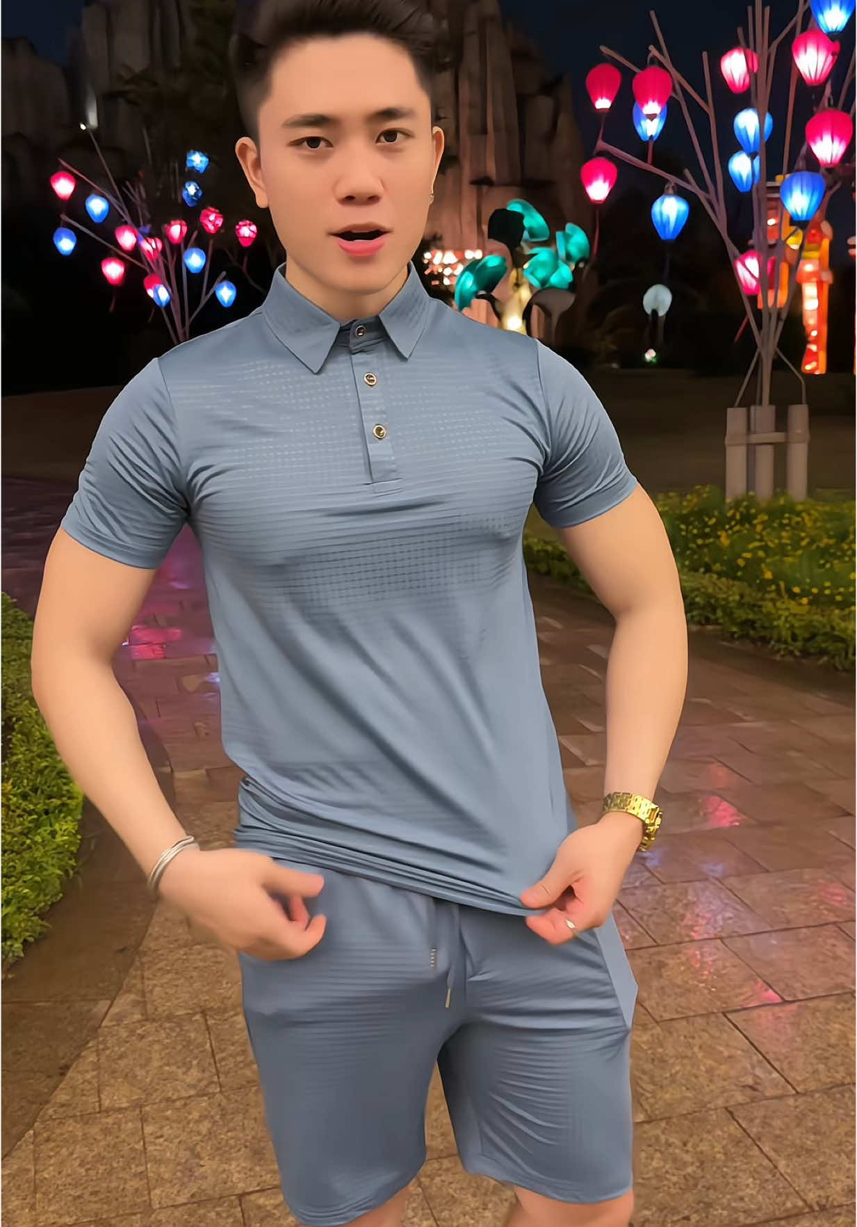 Bộ cộc  . Quần ÁO ,Cổ Bẻ nam