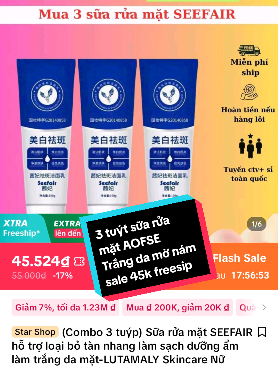 combo 3 tuýt sữa rửa mặt AOFSE trắng da mờ nám kiềm dầu giảm mụn se khít lỗ chân lông dưỡng ẩm trắng da #review #reviewsanpham #linhlam84 #srm #suaruamat #suaruamatduongam #suaruamatdiunhe #suaruamatnam #suaruamattrimun #suaruamattrangda #suaruamataofse#ttlk #ttlktiktokshop #xuhuong2025 #xuhuongtrending #thinhhanhtrend #xuhuongthinhhanh #xuhuongtiktok #trendingvideo #lênxuhướng #xuhuong 