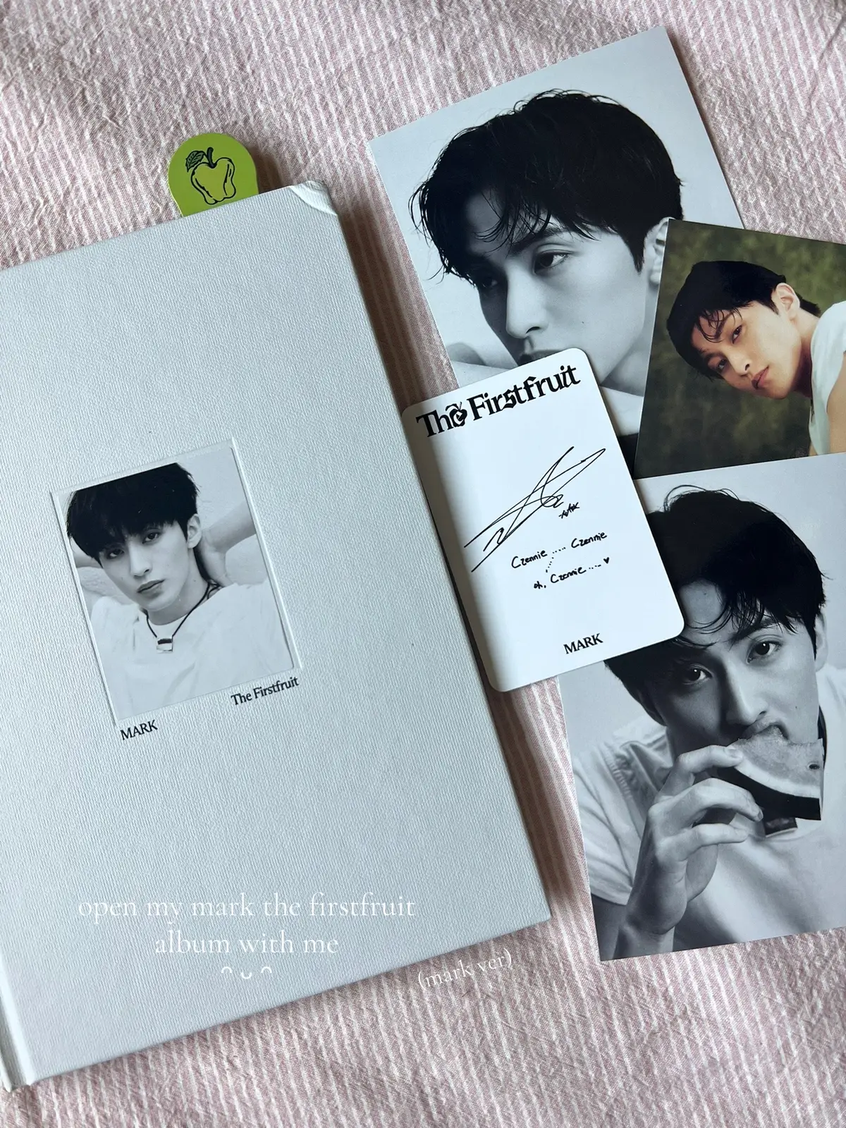 unbox the firstfruit album w/ me 🍏 #thefirstfruit #marklee #albumunboxing #kpop #nct #photocard 