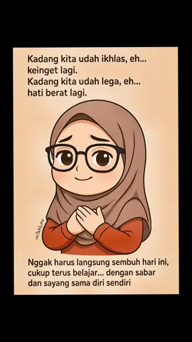 “Gak Apa-Apa Kalau Masih Belajar Sembuh” Kadang kita udah ikhlas, eh… keinget lagi. Kadang kita udah lega, eh… hati berat lagi. Itu wajar, BESTie. Namanya juga proses. Nggak harus langsung sembuh hari ini, cukup terus belajar... dengan sabar dan sayang sama diri sendiri. #BelajarMenataHati #ProsesPulih #HijrahHati #SelfHealing #RefleksiDiri #JurnalHati  #QuotesMotivasi