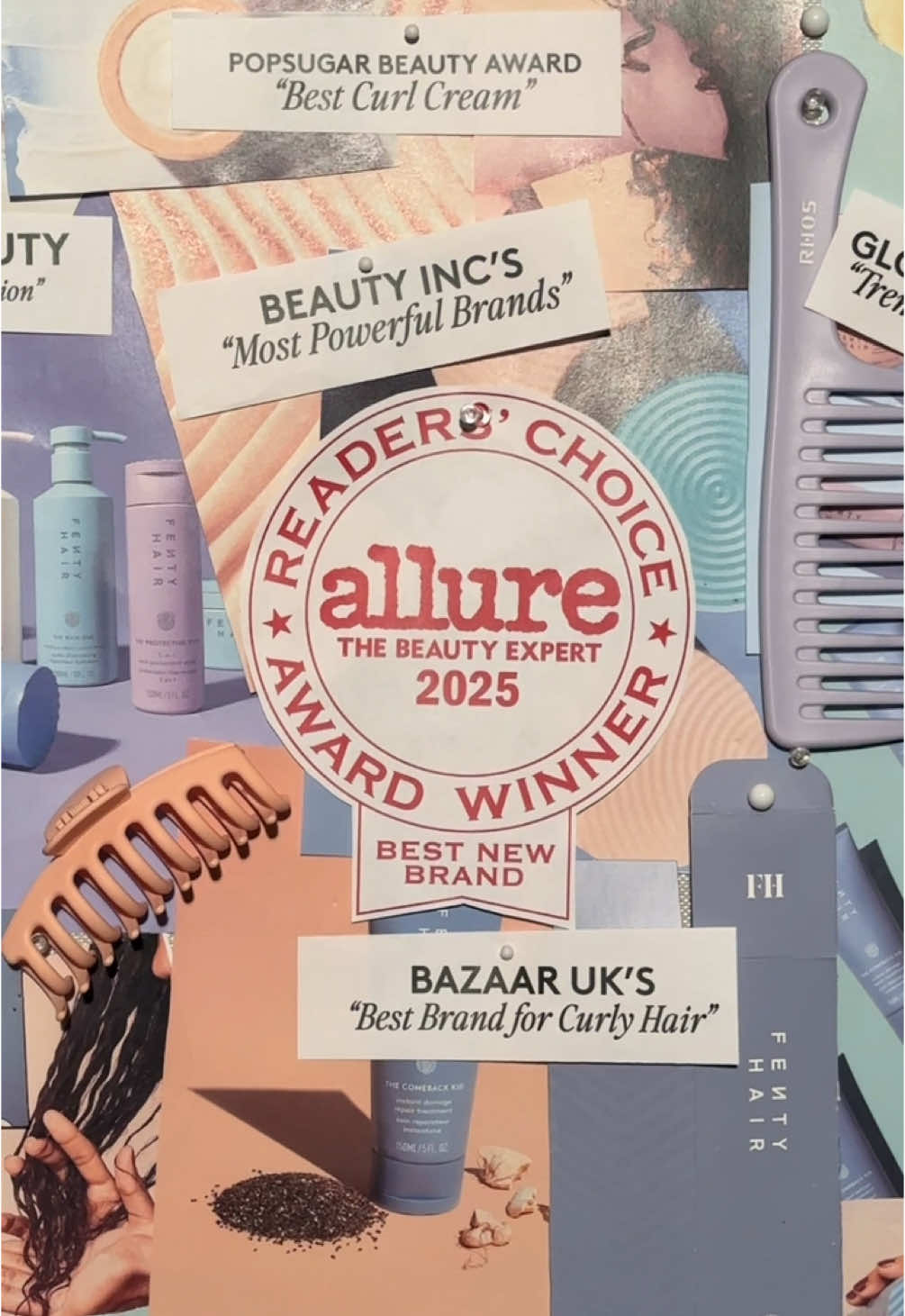 We didn’t come to PLAY! 🎉🥇🏆 #FentyHair is officially @Allure’s 2025 Best of Beauty Award winner for “Best New Brand!” We set out to celebrate every hair type, texture and crown & we’re so thankful for the love y’all have given us. 🥹💕 23 awards in less than a year and things are only startin’ to heat up. 👀❤️‍🔥 Show your fave Fenty Hair product some love in the comments. ⬇️ #AllureRCA