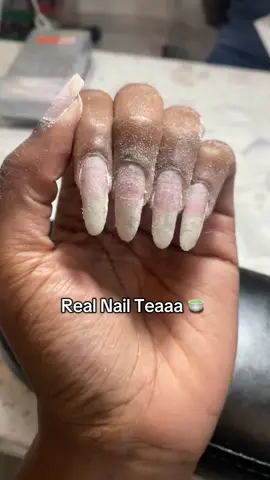 Long healthy nails 💅🏾 I usually get a poly gel overlay but I got acrylic this time with a clear pink polish. I’m a simple nail type of girl. #realnails #healthynails #acrylic #overlay 